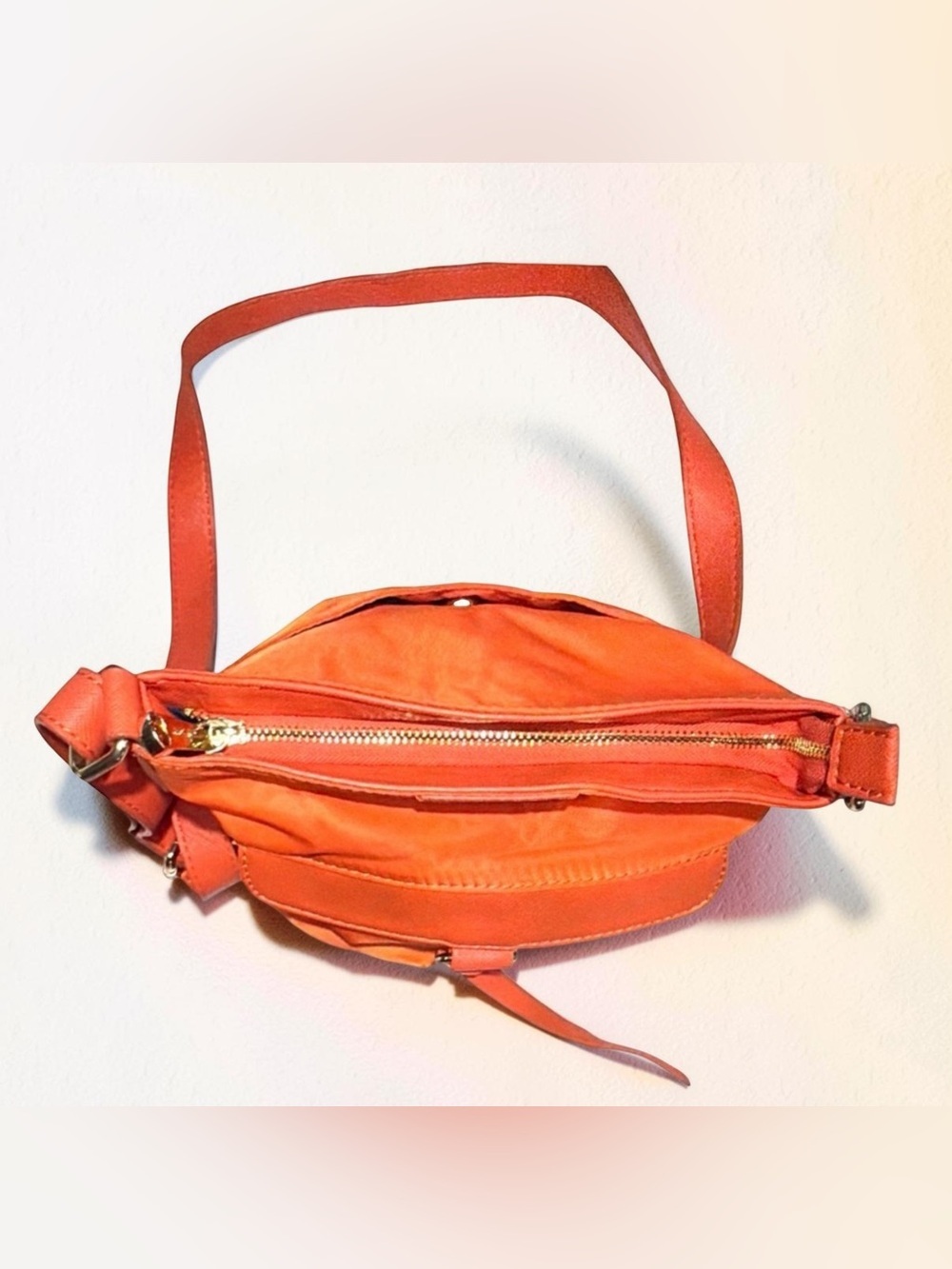 Co-Lab by Christopher Kon Nylon Crossbody Bag Orange Lightweight Travel Purse - Picture 5 of 12